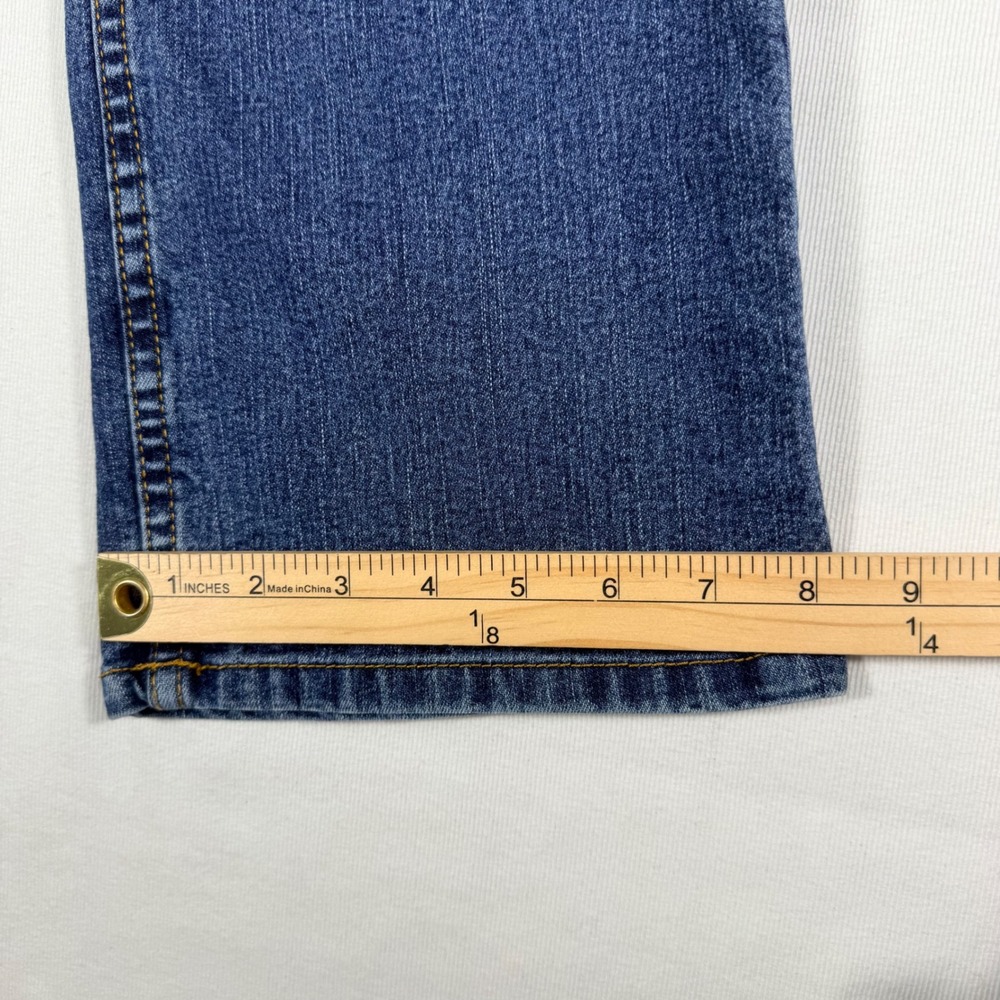 Jordache Low Rise Stretch Jeans 13/14 Petite Blue Medium Wash Bootcut Y2K Denim - Picture 9 of 15